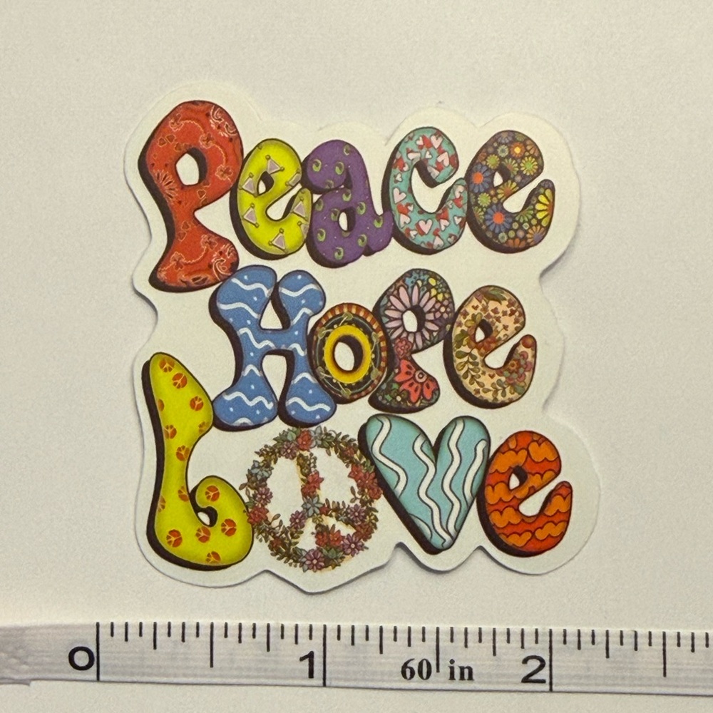 ⚪️PEACE HOPE LOVE Vinyl Sticker Decal